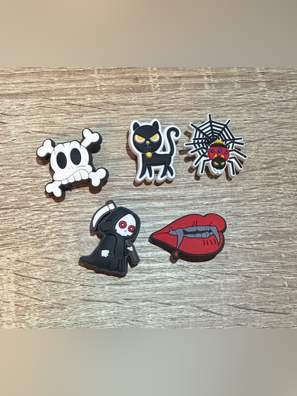 CROCS Halloween Jibbitz Charms - Black, White, Red, Yellow
